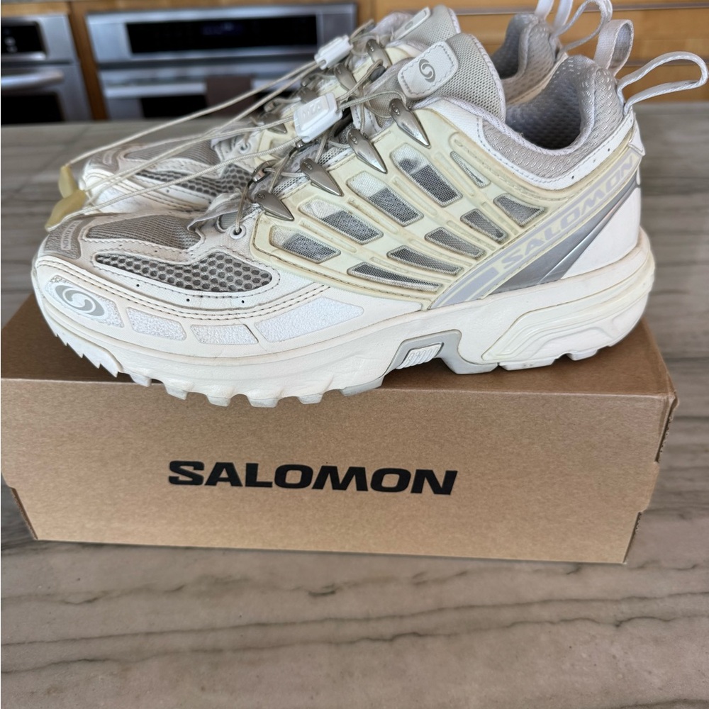Salomon ACS Pro Sneakers - White, Vanilla Ice, and Lunar Rock - Size 8